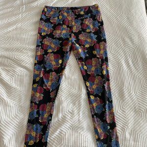 LuLaRoe Black Floral Leggings